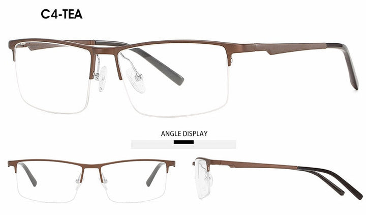 Hotochki Unisex Semi Rim Aluminum Magnesium Alloy Frame Eyeglasses 6331 Semi Rim Hotochki