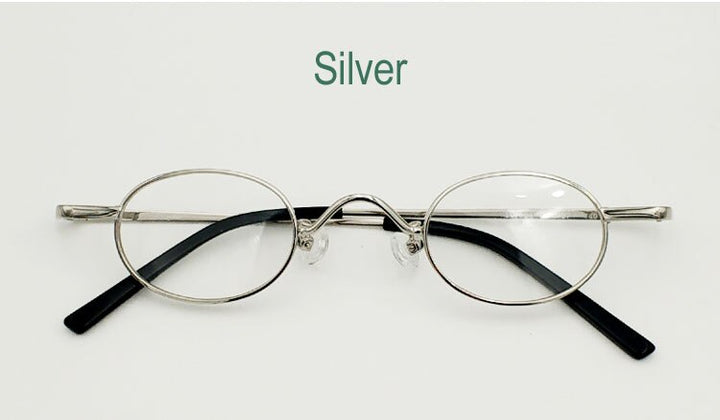 Unisex Small Retro Round Full Rim Eyeglasses Alloy Frame Full Rim Yujo Silver China 