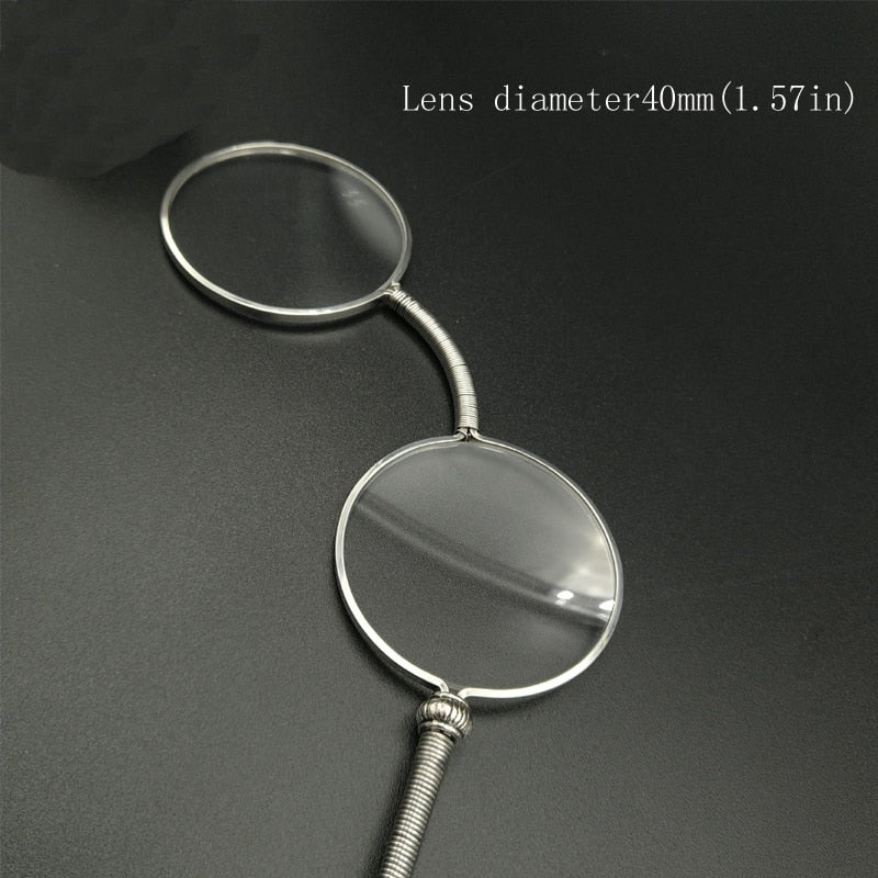 Yujo Unisex Full Rim Round Handheld Alloy Opera Reading Glasses Y045 Reading Glasses Yujo