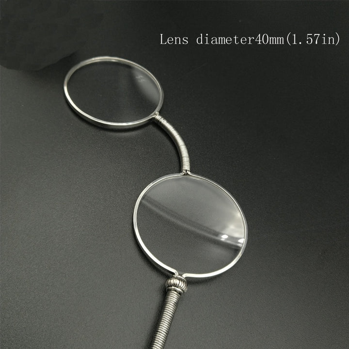 Yujo Unisex Full Rim Round Handheld Alloy Opera Reading Glasses Y045 Reading Glasses Yujo