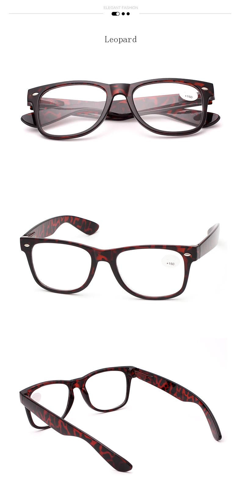 Hdcrafter Unisex Full Rim Square Acetate Frame Reading Glasses H9002 Reading Glasses Hdcrafter Eyeglasses