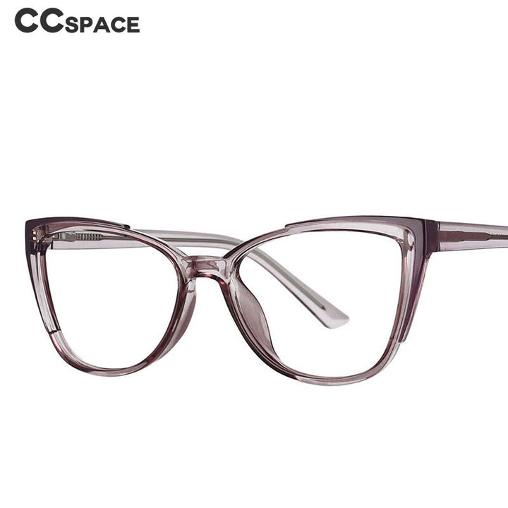 CCspace Unisex Full Rim Square Cat Eye Tr 90 Titanium Frame Eyeglasses 53103 Full Rim CCspace