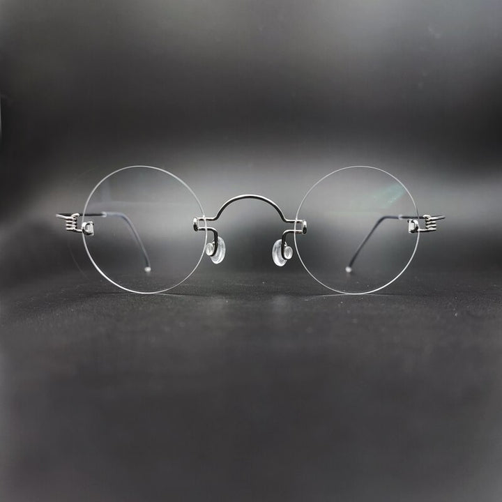 Yujo Unisex Round Rimless Stainless Steel Eyeglasses Y017 Rimless Yujo