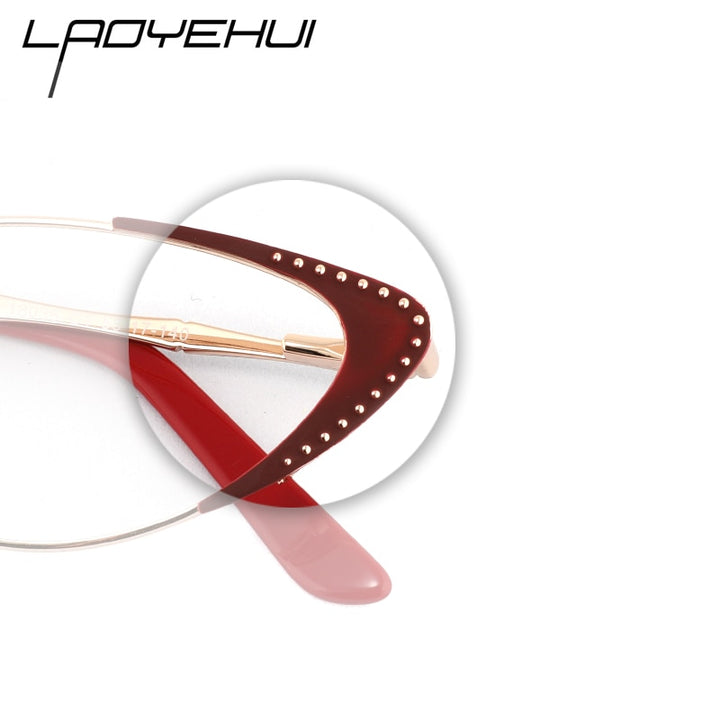 Laoyehui Women's Eyeglasses Cat Eye Alloy Frame 18036 Full Rim Laoyehui