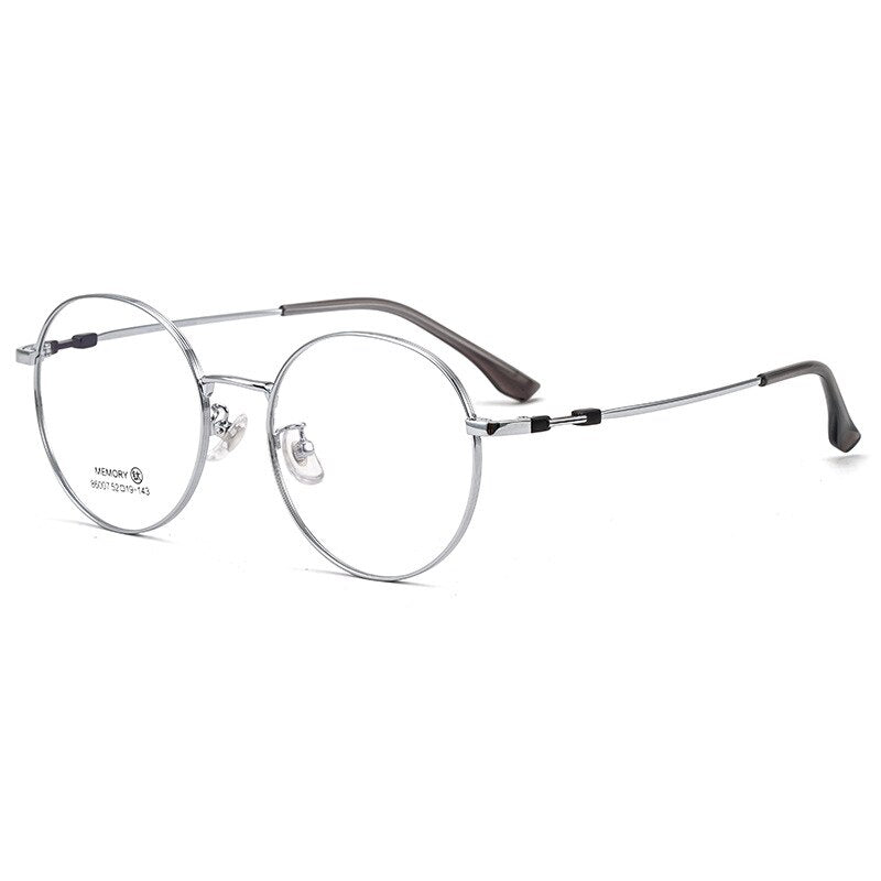 Yimaruili Unisex Full Rim Round β Titanium Frame Eyeglasses  86007YF Full Rim Yimaruili Eyeglasses Silver