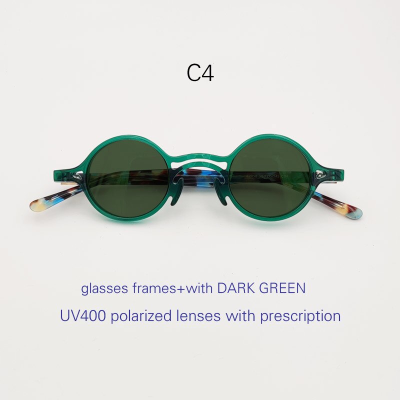Men's Acetate Plate Frame Round Polarized Sunglasses Customizable Lenses Sunglasses Yujo C4 China Other