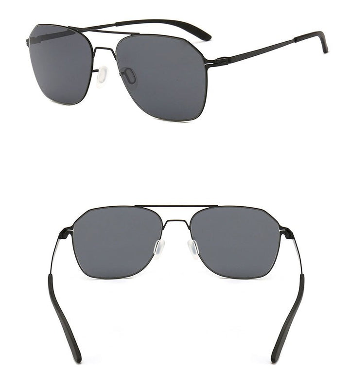 Reven Jate Men's Full Rim Square Double Bridge Alloy Polarized Sunglasses 7704 Sunglasses Reven Jate