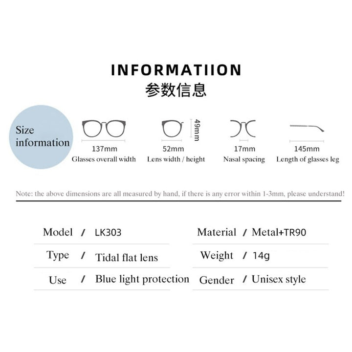 Hotony Women's Full Rim TR 90 Resin Square Frame Eyeglasses Lk303 Full Rim Hotony