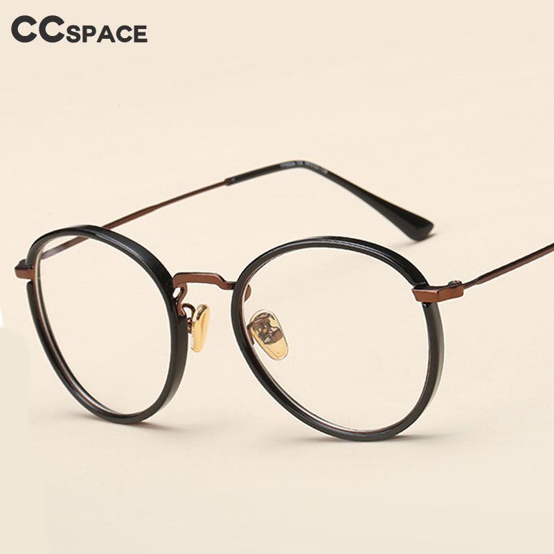 CCspace Women's Full Rim Round Tr 90 Titanium Frame Eyeglasses 49272 Full Rim CCspace
