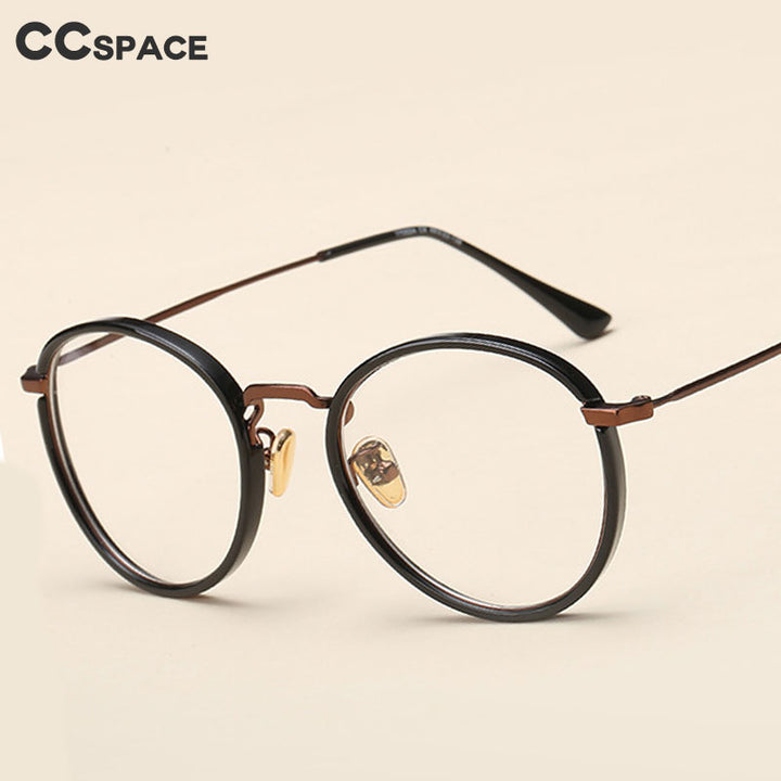 CCspace Women's Full Rim Round Tr 90 Titanium Frame Eyeglasses 49272 Full Rim CCspace