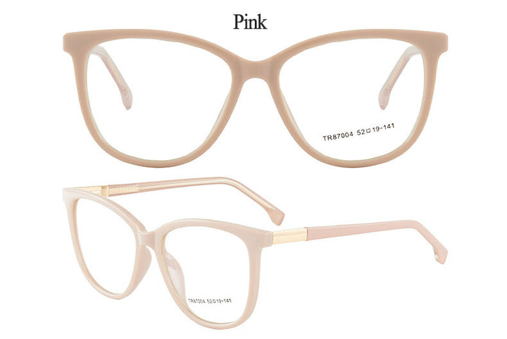 Hotony Woman's Full Rim Cat Eye TR 90 Resin Alloy Frame Eyeglasses 7004 Full Rim Hotony