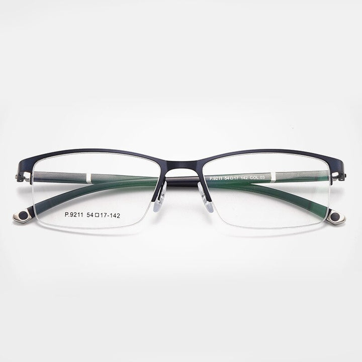 Unisex Optional Half/Full Rim Alloy Frame Eyeglasses 9211,9212 Full Rim Bclear 9211Blue  