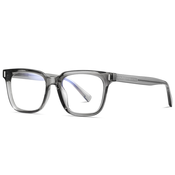 Gmei Unisex Full Rim TR 90 Titanium Square Frame Eyeglasses 2091 Full Rim Gmei Optical C6 Transparent Grey  
