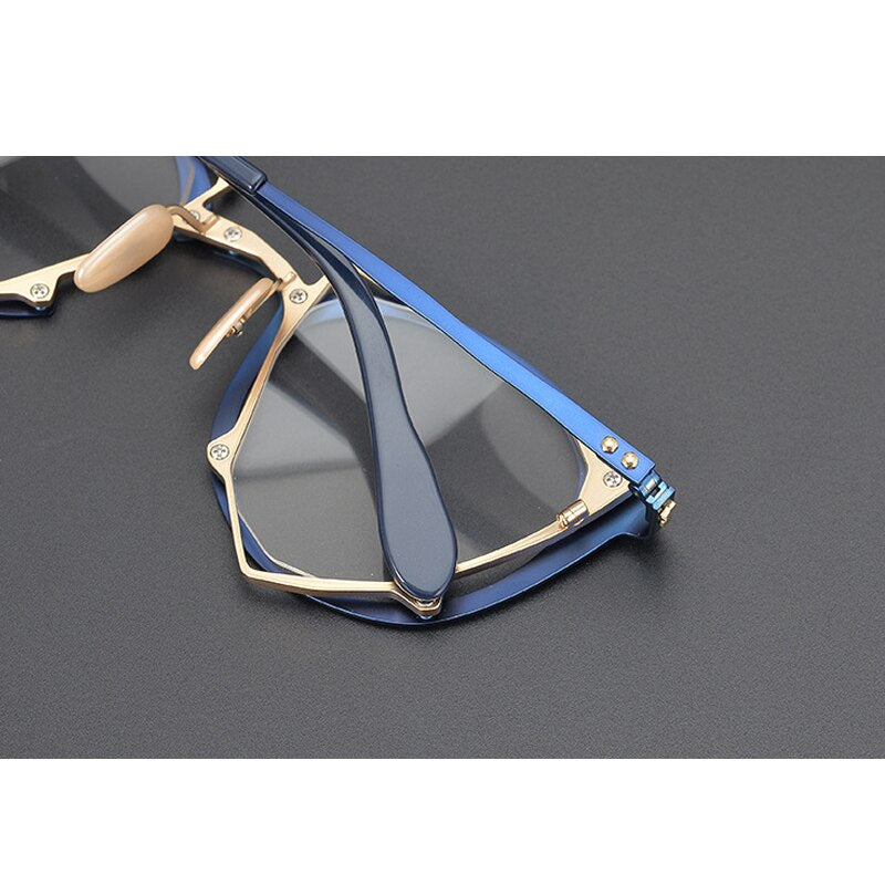 Gatenac Unisex Full Rim Triangle Alloy Frame Eyeglasses Gxyj535 Full Rim Gatenac