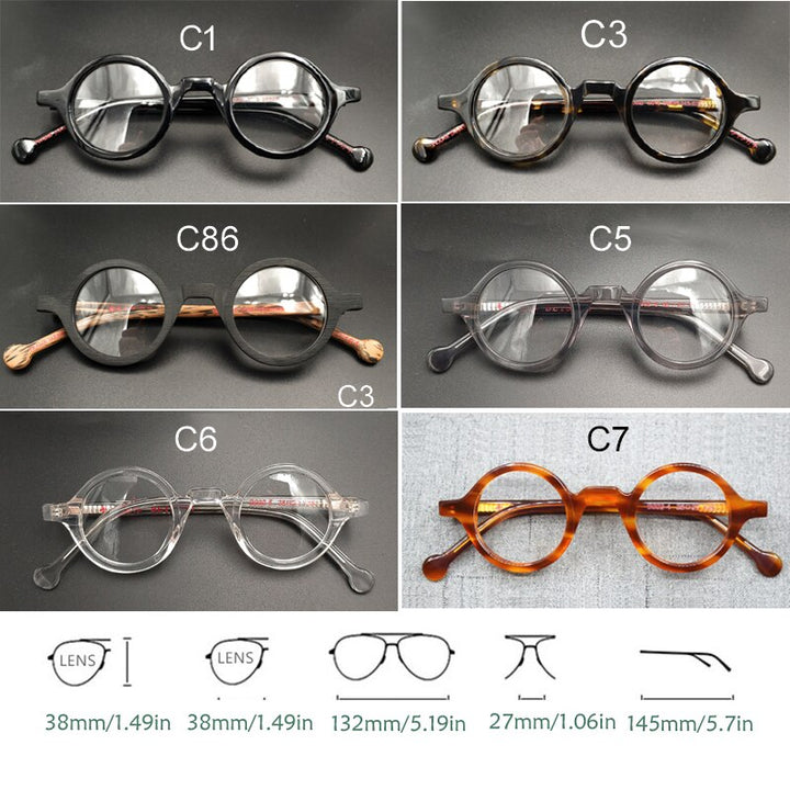 Yujo Unisex Full Rim Round Reading Glasses Acetate Y031 Reading Glasses Yujo