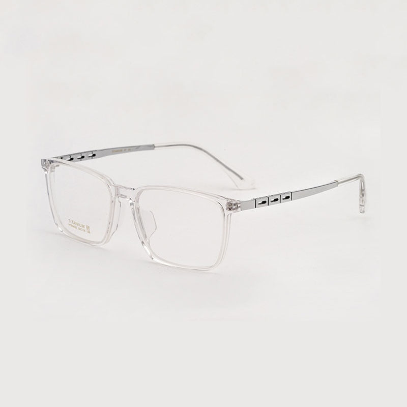 Hotony Men's Full Rim TR 90 Resin Titanium Square Frame Eyeglasses 5020 Full Rim Hotony