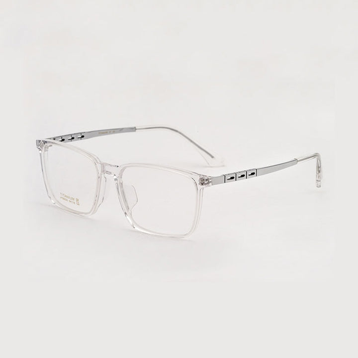 Hotony Men's Full Rim TR 90 Resin Titanium Square Frame Eyeglasses 5020 Full Rim Hotony