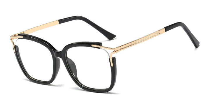CCspace Unisex Full Rim Square Cat Eye Acetate Frame Eyeglasses 48054 Full Rim CCspace C1 black