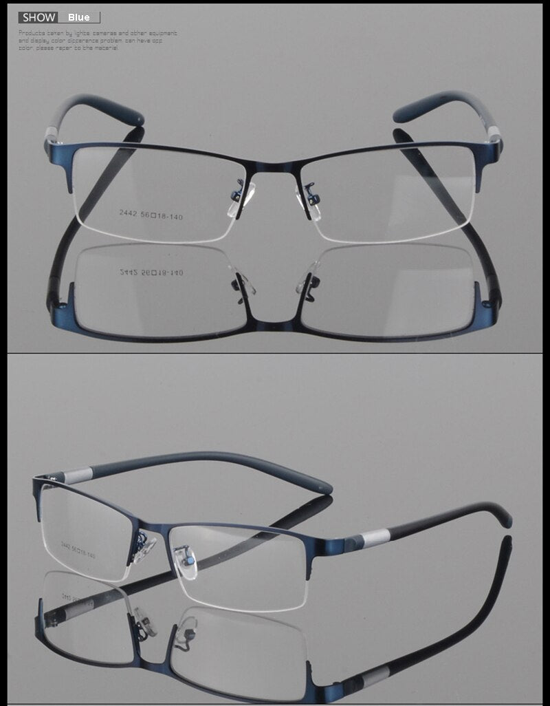 Hotony Unisex Semi Rim Alloy Frame TR 90 Temple Eyeglasses 2242 Semi Rim Hotony
