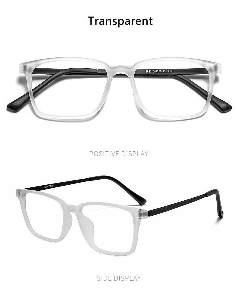 Yimaruili Men's Full Rim Square Titanium Frame Eyeglasses 9822 Full Rim Yimaruili Eyeglasses