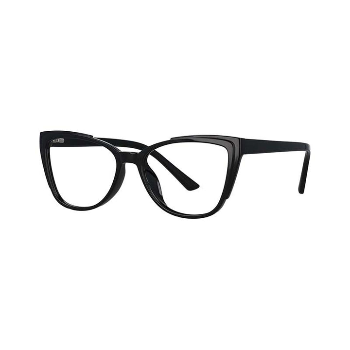 CCspace Unisex Full Rim Square Cat Eye Tr 90 Titanium Frame Eyeglasses 53103 Full Rim CCspace Black