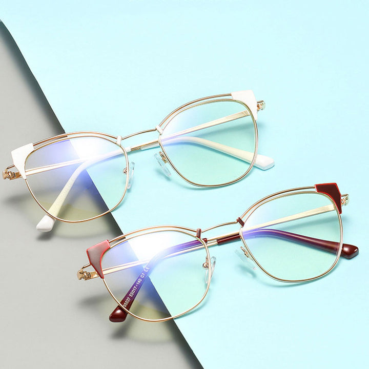 Hotony Unisex Full Rim Cat Eye Alloy Frame Eyeglasses L95537 Full Rim Hotony