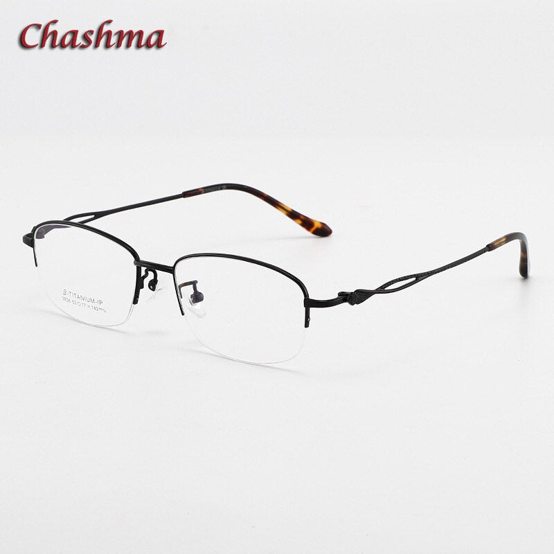 Chashma Ochki Women's Semi Rim Square Titanium Eyeglasses 1836 Semi Rim Chashma Ochki