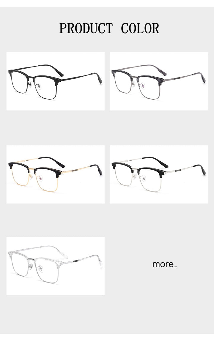 Yimaruili Men's Full Rim Square β Titanium Frame Eyeglasses 2312YJ Full Rim Yimaruili Eyeglasses