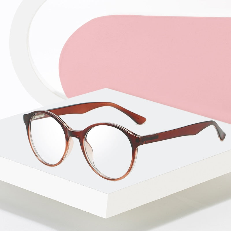 Hotony Unisex Full Rim Round Acetate Alloy Eyeglasses 8823 Full Rim Hotony