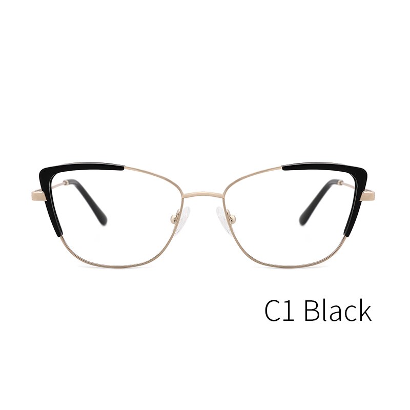 Kansept Women's Full Rim Cat Eye Stainless Steel Frame Eyeglasses Ms8124 Full Rim Kansept MS8124C1