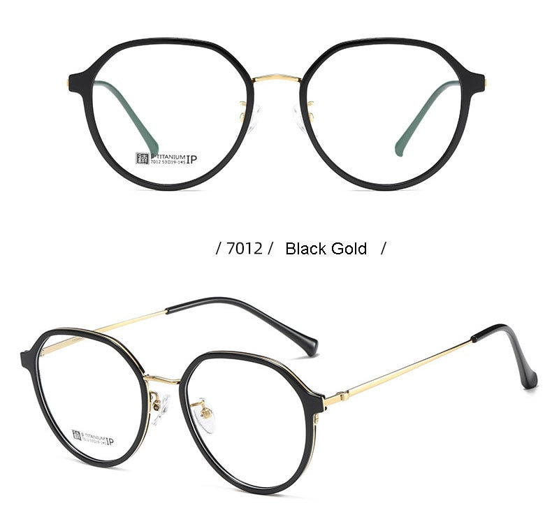 Hotochski Unisex Full Rim Round Beta Titanium Frame Eyeglasses 7012 Full Rim Hotochki