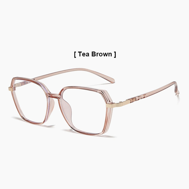 Hotony Women's Full Rim Geometric Acetate Frame Eyeglasses 1530 Full Rim Hotony