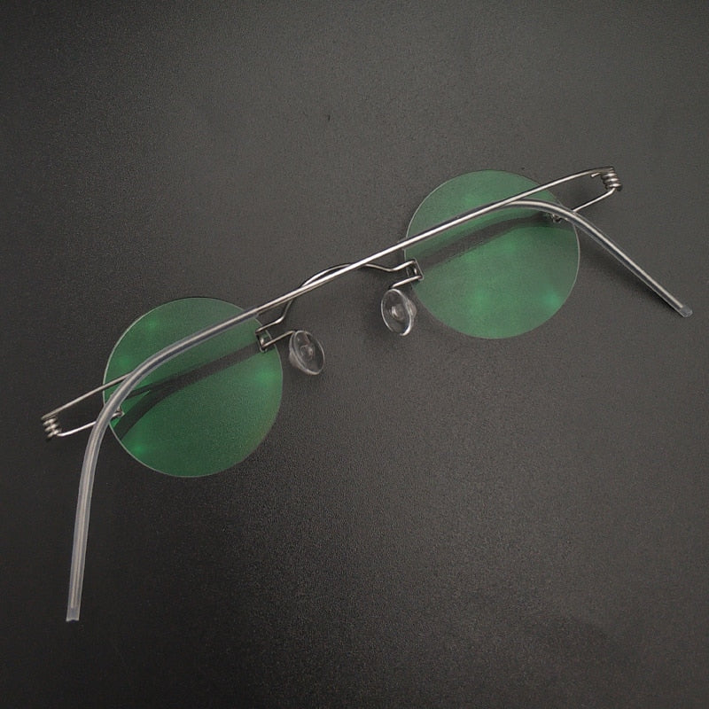 Yujo Unisex Rimless Small Round Screwless Stainless Steel Reading Glasses Y020 Reading Glasses Yujo