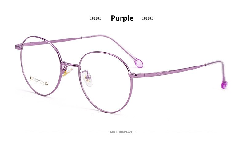 Yimaruili Women's Full Rim Round β Titanium Frame Eyeglasses 2054 Full Rim Yimaruili Eyeglasses