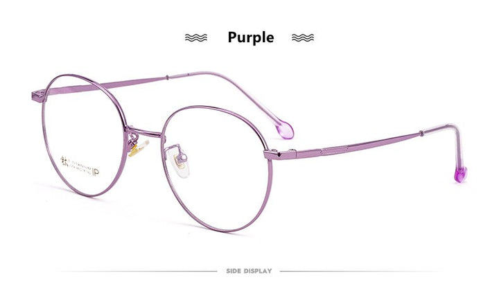Yimaruili Women's Full Rim Round β Titanium Frame Eyeglasses 2054 Full Rim Yimaruili Eyeglasses