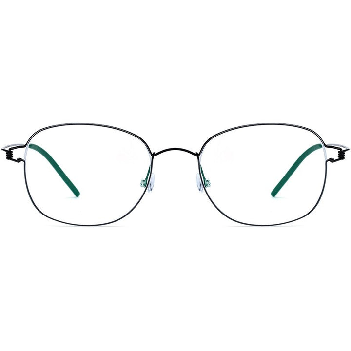 Hdcrafter Unisex Full Rim Round Titanium Screwless Frame Eyeglasses 28618 Full Rim Hdcrafter Eyeglasses