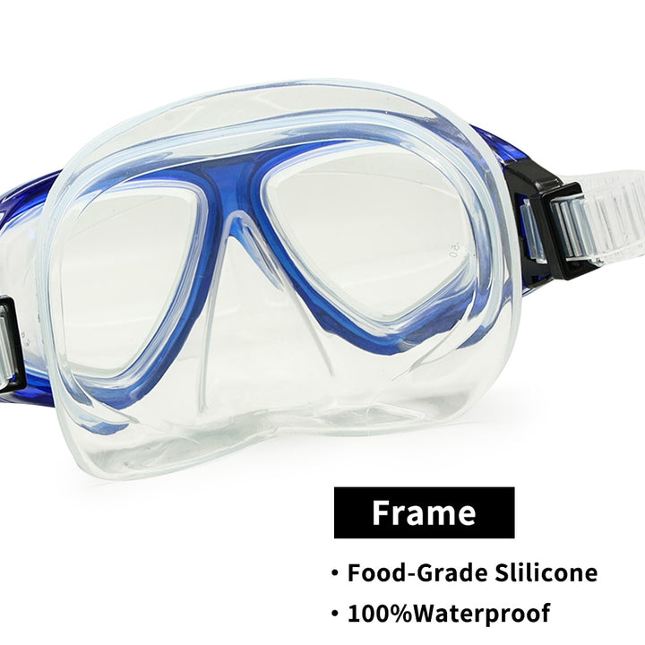 Enzodate Unisex Full Rim Polycarbonate Myopic Snorkel Goggles Goggles Enzodate