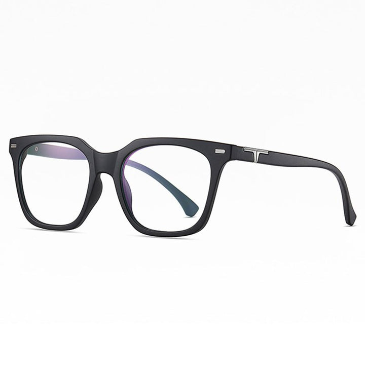 Hotochki Unisex Full Rim Big Square Tr 90 Eyeglasses St6915 Full Rim Hotochki Matte Black C33-P81
