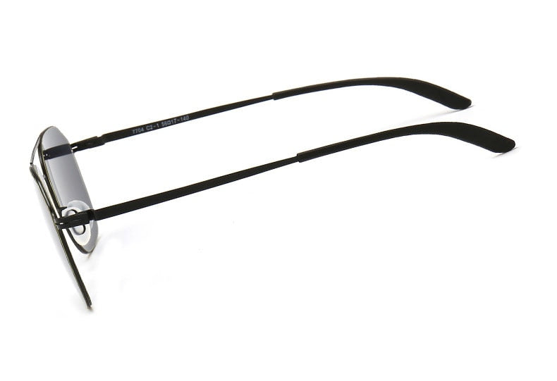 Reven Jate Men's Full Rim Square Double Bridge Alloy Polarized Sunglasses 7704 Sunglasses Reven Jate