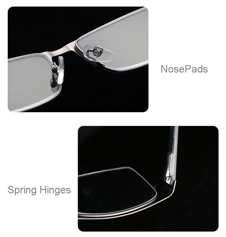Hotony Men's Full Rim Square Alloy Frame Reading Glasses R89865 Reading Glasses Hotony