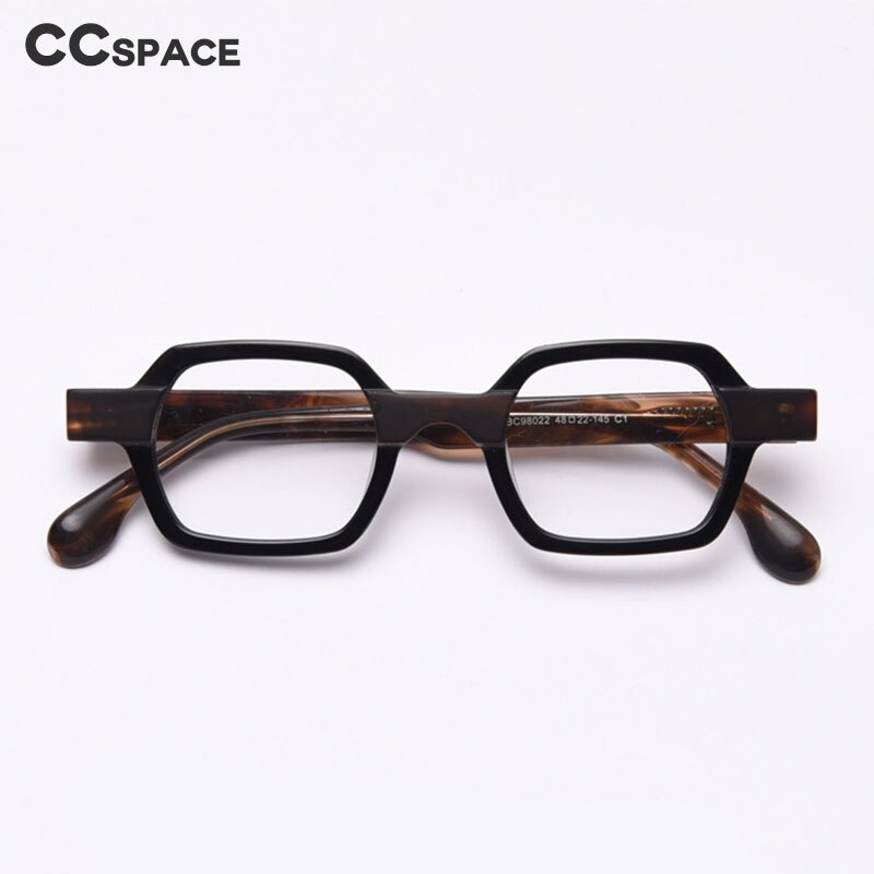 CCspace Unisex Full Rim Polygon Acetate Frame Eyeglasses 49804 Full Rim CCspace