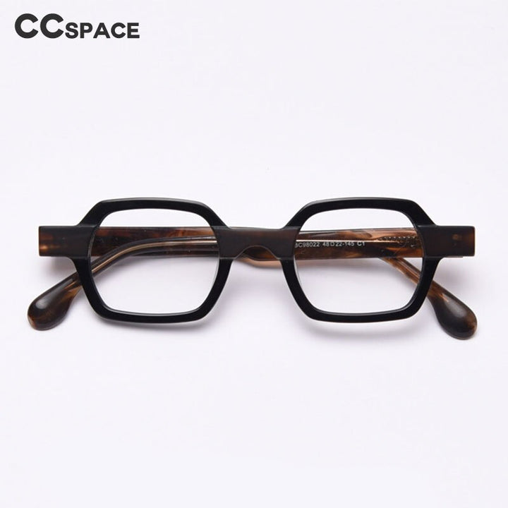 CCspace Unisex Full Rim Polygon Acetate Frame Eyeglasses 49804 Full Rim CCspace