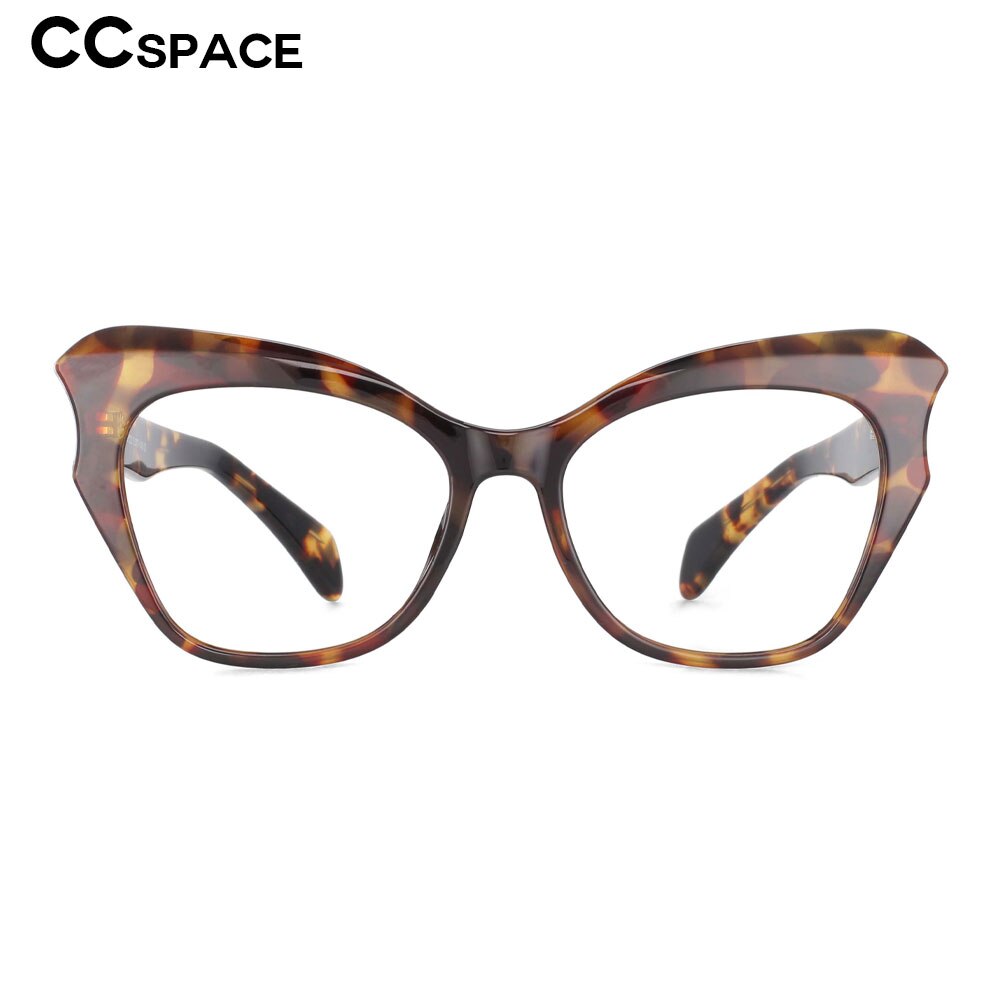 CCspace Women's Full Rim Oversized Cat Eye Tr 90 Titanium Frame Eyeglasses 53814 Full Rim CCspace