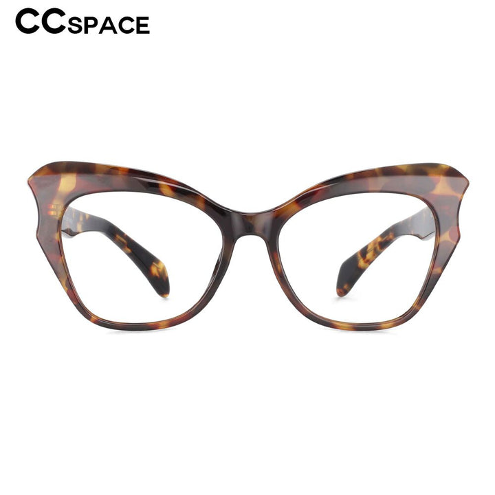 CCspace Women's Full Rim Oversized Cat Eye Tr 90 Titanium Frame Eyeglasses 53814 Full Rim CCspace