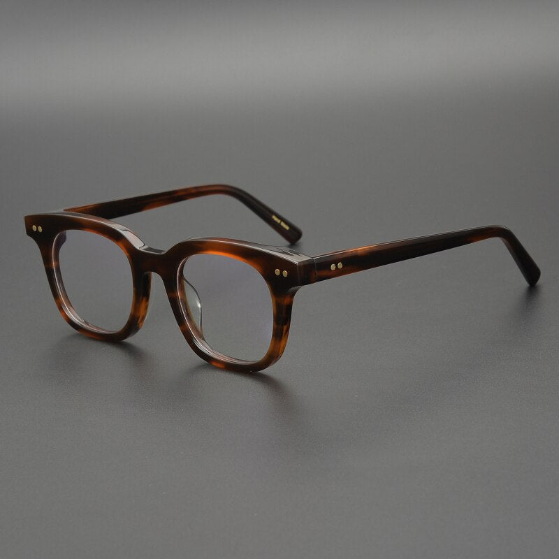 Gatenac Unisex Full Rim Square Acetate Frame Eyeglasses  Gxyj163 Full Rim Gatenac