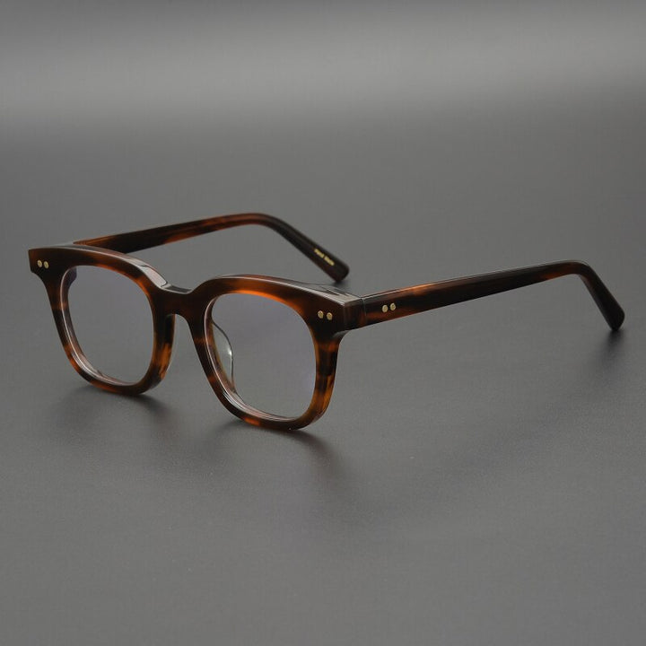Gatenac Unisex Full Rim Square Acetate Frame Eyeglasses  Gxyj163 Full Rim Gatenac