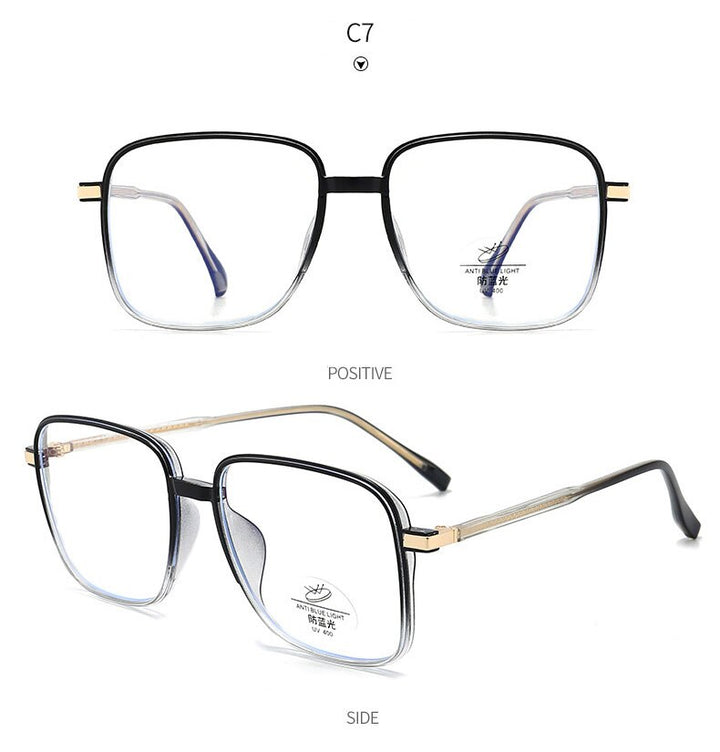 Hotony Unisex Full Rim Square TR 90 Resin Frame Eyeglasses 8877 Full Rim Hotony