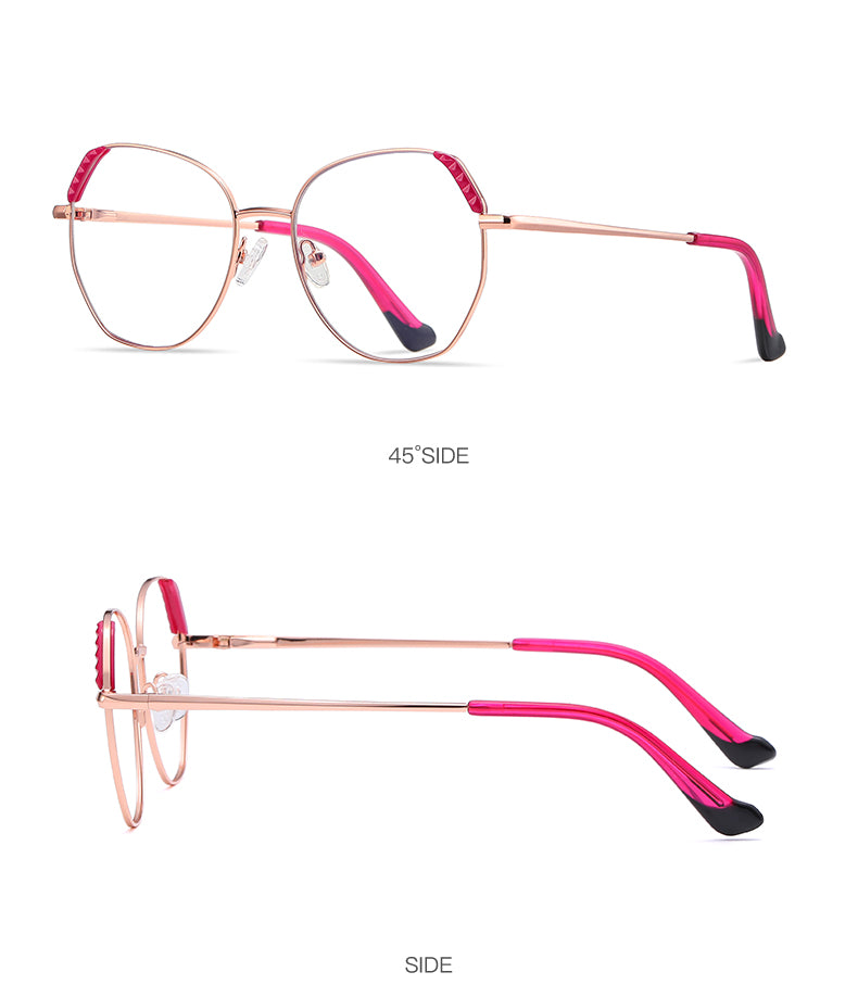 Hotony Women's Full Rim Cat Eye Alloy Frame Eyeglasses 3015 Full Rim Hotony