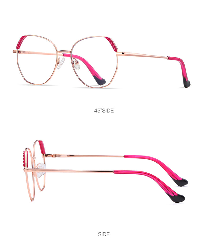 Hotony Women's Full Rim Cat Eye Alloy Frame Eyeglasses 3015 Full Rim Hotony
