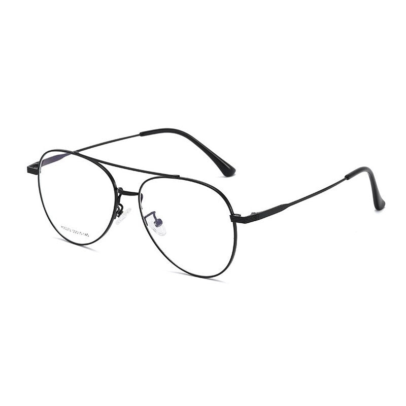 Handoer Unisex Full Rim Round Double Bridge Alloy Eyeglasses 90272 Full Rim Handoer Black